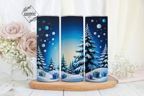 Winter Wonderland Snow Scene Tumbler Sublimation sassyprint 