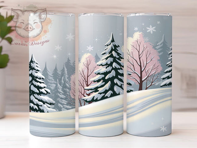 Winter Wonderland Snowflake Tumbler, Seamless Snowflake Wrap, Christmas Tree Sublimation, 20oz Holiday Tumbler, Festive Wonderland Art, Seasonal Snowflake Mug, Whimsical Winter Cup Sublimation Lara' s Designs 