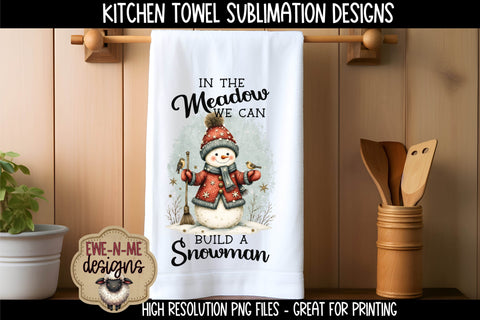 Winter Wonderland Snowman Kitchen Towel - Sublimation PNG Files Sublimation Ewe-N-Me Designs 