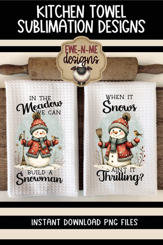 Winter Wonderland Snowman Kitchen Towel - Sublimation PNG Files Sublimation Ewe-N-Me Designs 