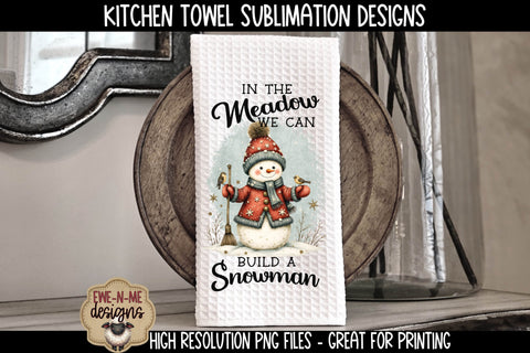 Winter Wonderland Snowman Kitchen Towel - Sublimation PNG Files Sublimation Ewe-N-Me Designs 