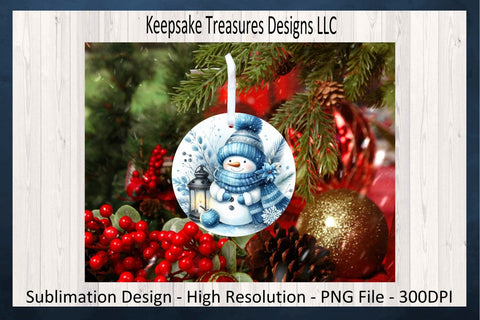 Winter Wonderland Snowmen Ornaments, Four Different Designs, Sublimation PNG Printable Sublimation Keepsake Treasures Designs LLC. 
