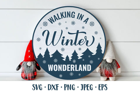Winter Wonderland SVG. Christmas quote round door sign SVG LaBelezoka 