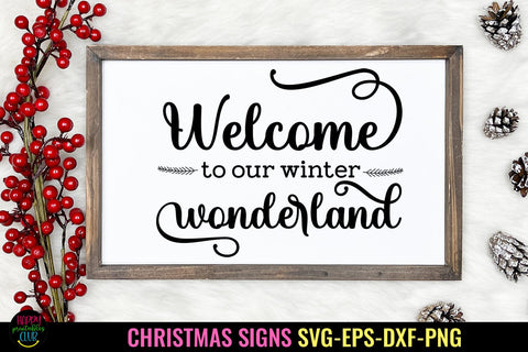 Winter Wonderland SVG I Christmas Sign SVG I Holiday Sign SVG Happy Printables Club 