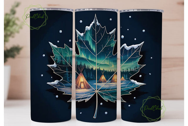 Winter Wonderland Teepee Tumbler Wrap Sublimation PixelChick 