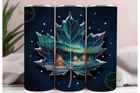 Winter Wonderland Teepee Tumbler Wrap Sublimation PixelChick 