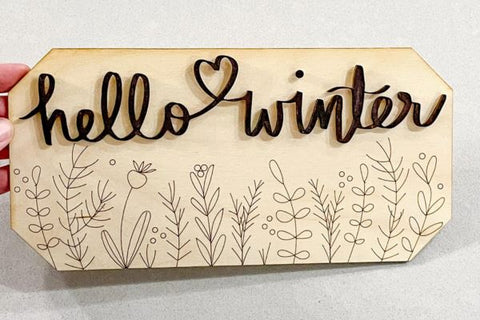 Winter Wood Sign Laser Cut SVG File SVG Crafting With Brenna 