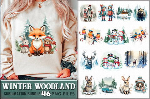 Winter Woodland PNG Sublimation Bundle Sublimation Shetara Begum 