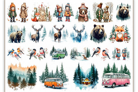 Winter Woodland PNG Sublimation Bundle Sublimation Shetara Begum 