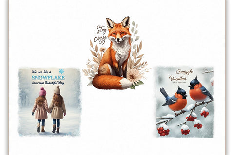 Winter Woodland PNG Sublimation Bundle Sublimation Shetara Begum 