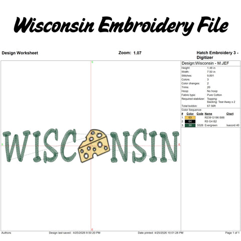 Wisconsin Embroidery File Bundle - Cheese Wedge, Cheese Head, Beer Mug, Cow Embroidery/Applique DESIGNS Stitched Haus 