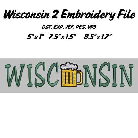 Wisconsin Embroidery File Bundle - Cheese Wedge, Cheese Head, Beer Mug, Cow Embroidery/Applique DESIGNS Stitched Haus 