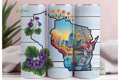 Wisconsin State Violets 20oz Tumbler Sublimation PixelChick 