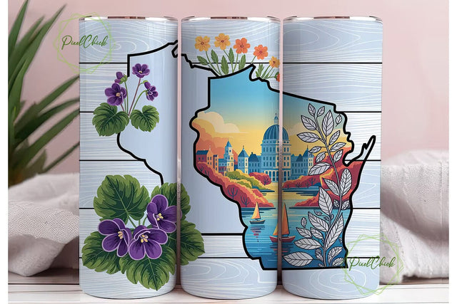 Wisconsin State Violets 20oz Tumbler Sublimation PixelChick 