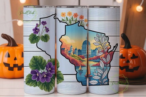 Wisconsin State Violets 20oz Tumbler Sublimation PixelChick 