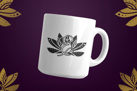 Wisdom Lotus Mandala Monogram Font Dm Letter Studio 