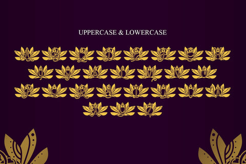 Wisdom Lotus Mandala Monogram Font Dm Letter Studio 