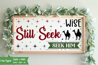 Wise Men Still Seek Him Sign SVG Design, Christian Round Ornaments, Nativity Christmas SVG Design, Christmas SVG Design, Christmas SVG Design SVG DesignPlante 503 