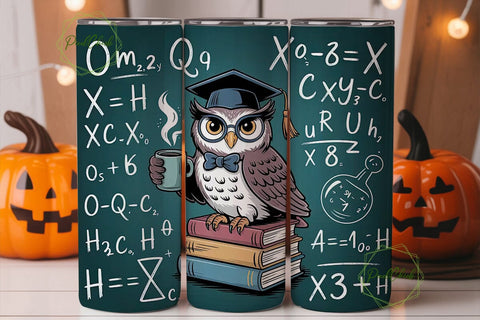 Wise Owl Graduation 20oz Tumbler Wrap Sublimation PixelChick 