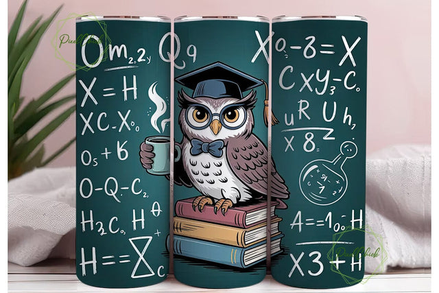 Wise Owl Graduation 20oz Tumbler Wrap Sublimation PixelChick 