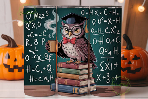 Wise Owl Graduation 20oz Tumbler Wrap Sublimation PixelChick 