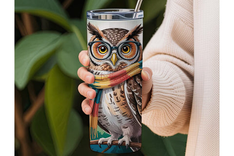 Wise Owl Tumbler Wrap Sublimation DesignSVG 