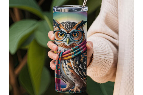 Wise Owl Tumbler Wrap Sublimation DesignSVG 