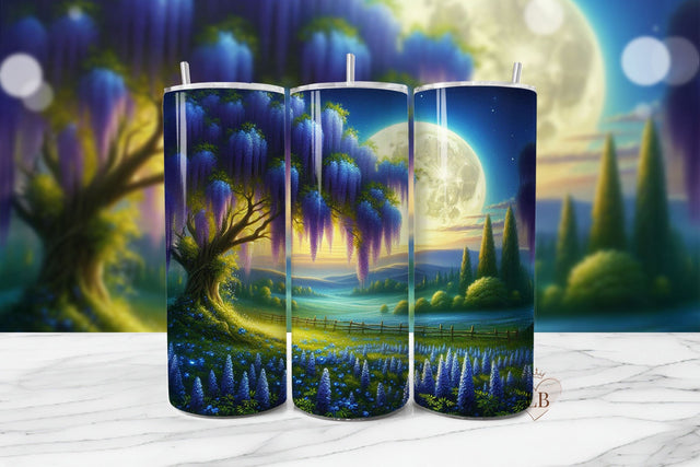 Wisteria Moonlight Tumbler Wrap Sublimation BijouBay 
