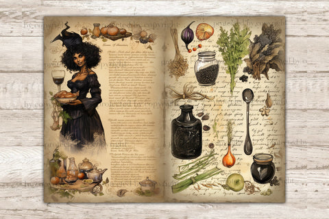 Witch Art Journal | Recipe Book Junk Journal Paper SVG GlamArtZhanna 