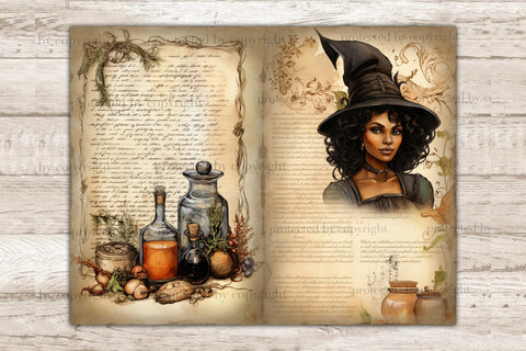 Witch Art Journal | Recipe Book Junk Journal Paper SVG GlamArtZhanna 