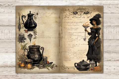 Witch Art Journal | Recipe Book Junk Journal Paper SVG GlamArtZhanna 