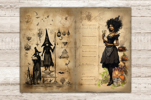 Witch Art Journal | Recipe Book Junk Journal Paper SVG GlamArtZhanna 