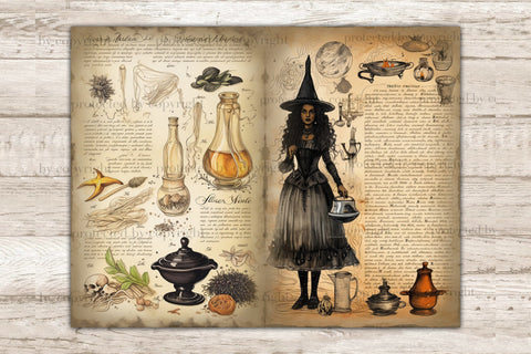 Witch Art Journal | Recipe Book Junk Journal Paper SVG GlamArtZhanna 