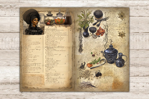 Witch Art Journal | Recipe Book Junk Journal Paper SVG GlamArtZhanna 