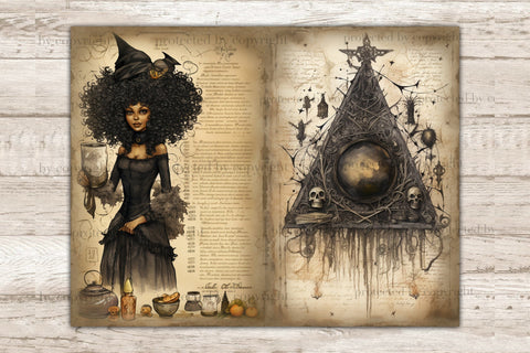 Witch Art Journal | Recipe Book Junk Journal Paper SVG GlamArtZhanna 