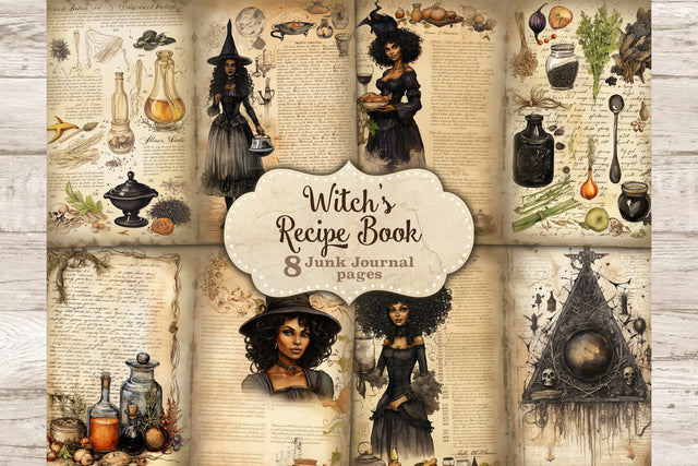Witch Art Journal | Recipe Book Junk Journal Paper SVG GlamArtZhanna 