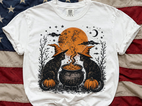 Witch Cats Cauldron Halloween PNG SVG DesignDestine 