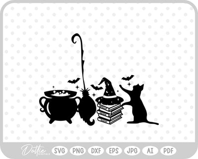 Witch Cauldron Halloween SVG DottieDigitals 