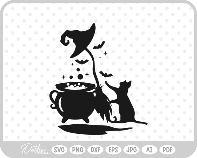 Witch Cauldron Halloween SVG DottieDigitals 
