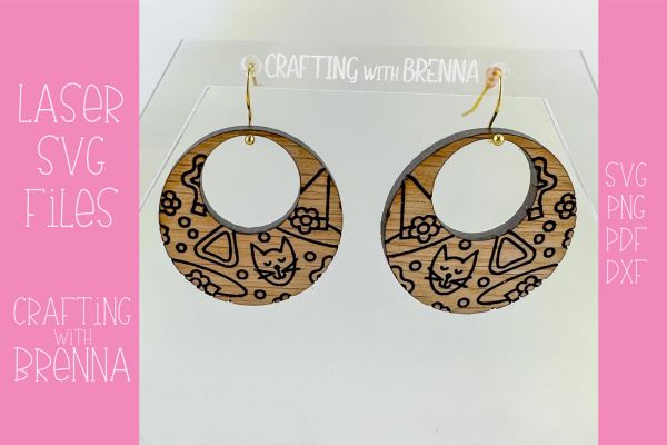 Witch CIrcle Earring Laser SVG File SVG Crafting With Brenna 