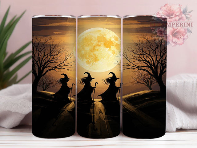 Witch Coven Full Moon Magic Tumbler, Full Moon Wrap, Halloween Witch Cup, 20oz Sublimation, Spooky Witch Design, Broo Tumbler Wrap, Halloween Drinkware Sublimation Li Zamperini 