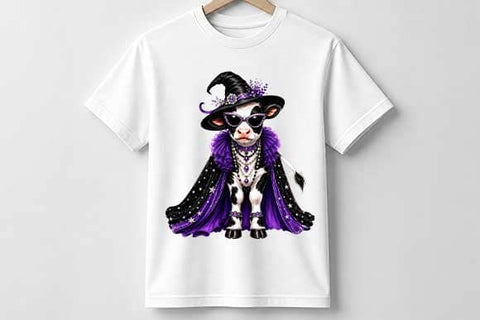 Witch Cow PNG | Cute Halloween Cow Sublimation PNG SVG BillahCrafts 