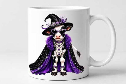 Witch Cow PNG | Cute Halloween Cow Sublimation PNG SVG BillahCrafts 