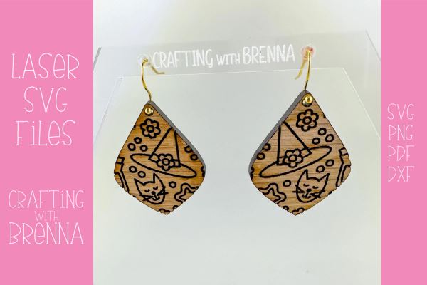 Witch Drop Earrings Laser SVG SVG Crafting With Brenna 