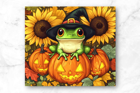 Witch Frog 20oz Skinny Tumbler Wrap Sublimation Design. Sublimation CosmosFineArt 