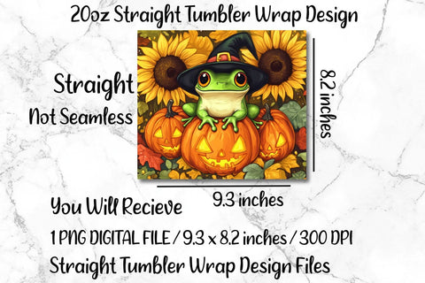 Witch Frog 20oz Skinny Tumbler Wrap Sublimation Design. Sublimation CosmosFineArt 