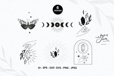 Witch hand SVG Celestial svg Moon phase SVG PNG SVG Paperjamlab 