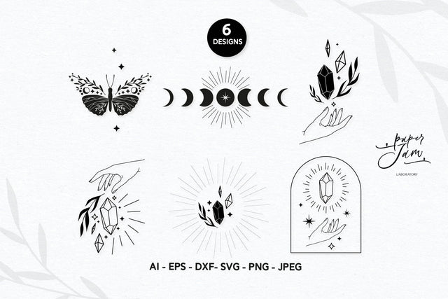 Witch hand SVG Celestial svg Moon phase SVG PNG SVG Paperjamlab 