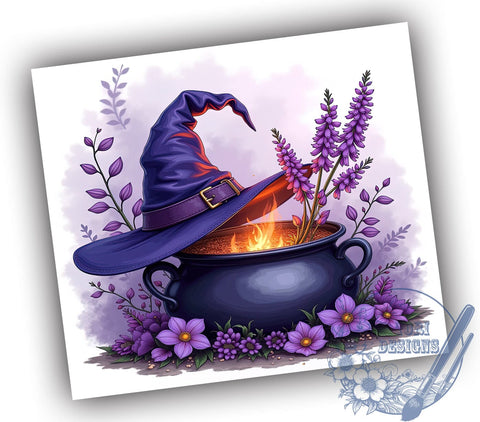 Witch Hat 20oz Skinny Tumbler PNG, Halloween Witch Tumbler Sublimation Wrap, Straight & Tapered Tumbler Wrap, Instant Digital Download Sublimation ToriDesigns 