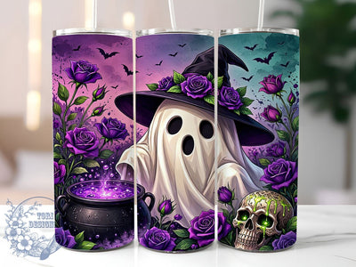 Witch Hat Ghost Potion 20oz Tumbler, Witch Motif, Ghost Accent, Potion Theme, Glow Art Design, Gothic Flair, Sublimation Wrap, 20oz Tumbler Sublimation ToriDesigns 